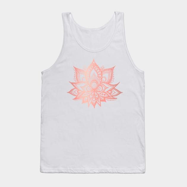 Rose Gold Pink Lotus Tank Top by julieerindesigns